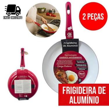 Imagem de Kit 2 Frigideira Antiaderente de Cerâmica 4mm Reforçada Com Cabo Chiqu