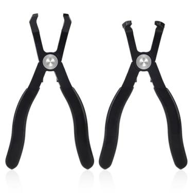 Imagem de BOXOB Conjunto de 2 peças de alicates de pino de pressão de 30° e 80°, alicate de clipe de painel, ferramenta de remoção de conector automotivo para acabamento interno de porta-malas, fivelas de