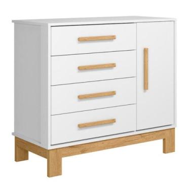 Imagem de Cômoda Infantil Cartagena Branco Acetinado - CASA H