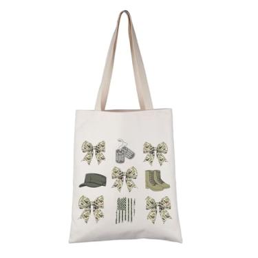 Imagem de VAMSII Orgulhoso presente militar mãe militar/esposa/G-irlfriend sacola orgulhosa mãe do exército/esposa/G-irlfriend bolsa de mão presente de implantação, Camiseta militar