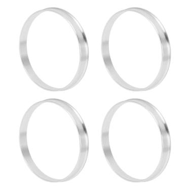 Imagem de INFINAUTO Anéis centralizados no cubo da roda do carro OD 75,1 mm para ID 72,6 mm eixo central de rodas amortecedores Hubrings liga de alumínio tom prata durável