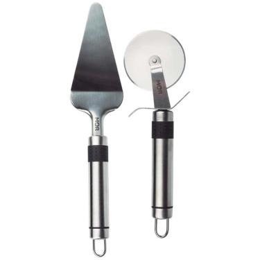 Imagem de Jogo De Espátula E Cortador Para Pizza Aço Inox Mor
