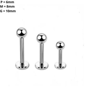 Imagem de Piercing Reto Labret Antialérgico Orelha Tragus Boca - Mega Piercing, 