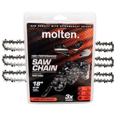 Imagem de Corrente de motosserra MoltenSales de 45,7 cm, 0,325 0,063 68DL de substituição para Stihl MS250 MS251 MS230 MS241 Oregon L68 22BPX068 3 correntes