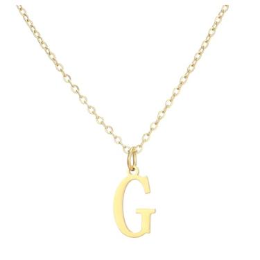 Imagem de SHE LIAN Colar com pingente personalizado com letra inicial delicada e delicada para presentes femininos, Small, Aço inoxidável, Sem Pedra Preciosa
