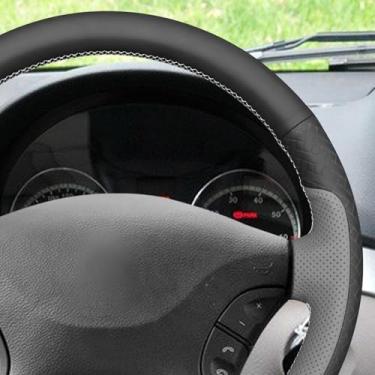 Imagem de MEWANT Capa de volante costurada à mão estilo 4D para Mercedes Benz W639 Viano 2006-2011/Vito 2010-2015/Volkswagen VW Crafter 2006-2016 Acessórios de volante