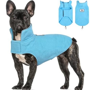 Imagem de DENTRUN Casaco reversível para cães – Colete de lã polar à prova de vento com tiras refletivas no pescoço, fechos de , jaqueta sem mangas para clima frio para cães pequenos (PP, equipamento para cães