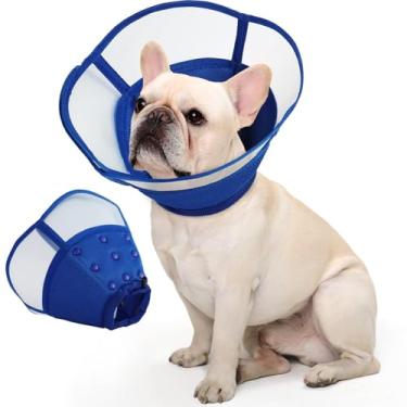 Imagem de Allroaring Coleira de cone para cães, cones macios para cães médios após a cirurgia, cone ajustável para cães pararem de lamber, coleira elisabetana respirável para cuidados com feridas, castração