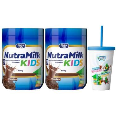 Imagem de kit 2 potes Melhor Fórmula em pó para crianças NutraMilk Kids 800g + 1