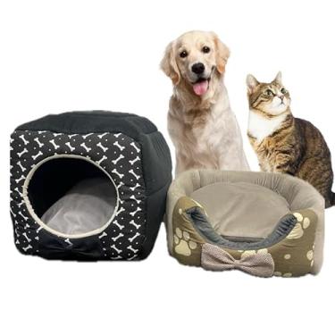 Imagem de Cama Iglu Toca Para Cachorro Luxo Macia Confortável Antiestresse Quentinha Toca Pet para Cães e Gatos Filhotes Pequeno Porte Cama Fechada Caverna Lavável Casinha Pet Aconchegante