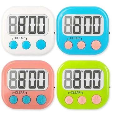 Imagem de Timer digital com alarme magnético cronômetro contagem regressiva e cr