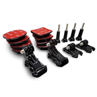 Imagem de JINGXIN Suportes de capacete para GoPro, suporte adesivo de capacete curvado plano com clipe de fivela J Hook acessórios, compatível com GoPro Hero 11, 10, 9, 8, 7, 6, 5, 4, Session, 3+, 3, 2, 1,