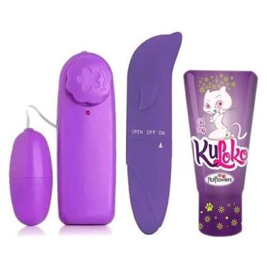 Imagem de Kit Estimulador Vibrador Feminino Golfinho, Mini Massageador e Gel Ínt