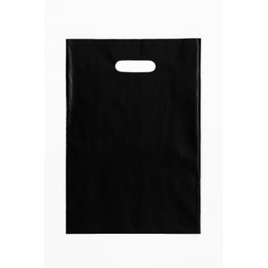 Imagem de Sacola Plástica Boca de Palhaço/Alça Vazada, 45x60, Diversas Cores (Preto)