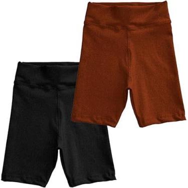 Imagem de Kit 2 Short Menina Infantil Treino Roupa Ginástica Infantil Esporte Mo