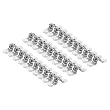 Imagem de HARFINGTON 30 braçadeiras de conduíte de 8 mm de 5/40.6 cm, braçadeira de tubo M8 U, correia rígida de aço inoxidável, suporte em forma de U com dois furos para fixação de fio de mangueira de tubo
