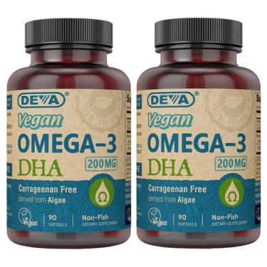 Imagem de Suplemento DEVA Vegan Omega-3 DHA 200 mg 90 cápsulas gelatinosas x 2
