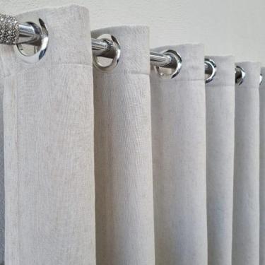 Imagem de Cortina Para Porta/Janela Voil Linho Com Forro Blackout 100% Luxo 4,00