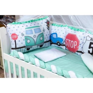 Imagem de Kit Berço Americano Menina e Menino Almofadinhas 12 Peças Com Mosquite