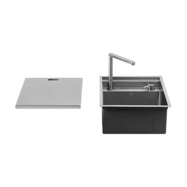 Imagem de Cuba Gourmet para Cozinha com Acessórios Workstation Parakanã Pingoo.casa - Prata