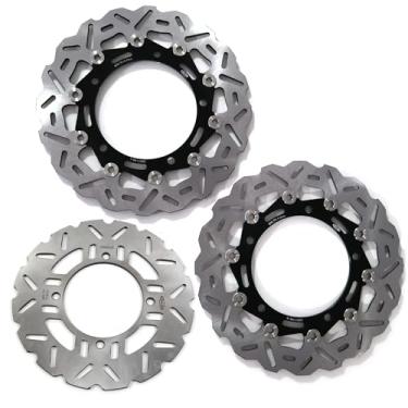 Imagem de Arashi Discos de freio dianteiros traseiros rotores para Kawasaki Z900 2017-2021 ABS 17-21, Z900RS 2018-2021 CAFE' 18-21, acessórios de substituição de motocicleta preto