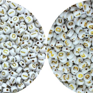 Imagem de 2X Kit Letra Miçanga 360 Alfabeto + 360 Vogais Total 720 Peç