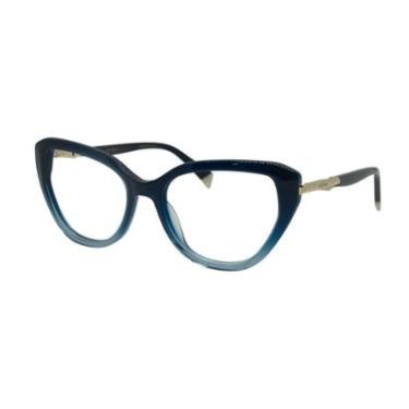 Imagem de Armação De Óculos Ana Hickmann Lena 4 D02 Azul Translúcido-Feminino