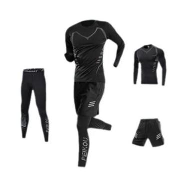 Imagem de Maiô Masculino De Proteção Solar Completa Com Mangas Longas E Calções 