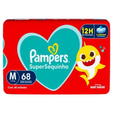Imagem de Fralda Pampers Supersequinha Tamanho M 68 Unidades Descartáveis