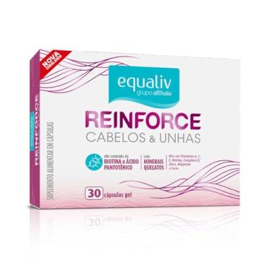 Imagem de Equaliv Reinforce 30 Cápsulas – Biotina, Ácido Pantotênico e Minerais Quelatos para Fortalecimento de Cabelos e Unhas Saudáveis – Uso Adulto Diário