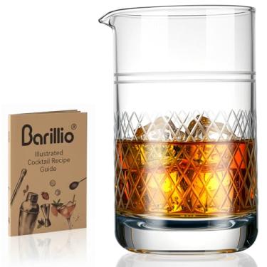 Imagem de Barillio Conjunto de copos de mistura de coquetéis de cristal de 600 ml | Jarra de mistura sem costura para coquetéis agitados com parte inferior pesada | Kit antiquado para baristas
