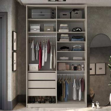 Imagem de Closet Solteiro 100% MDF BP 139,5cm 3 Gavetas Sion - RR Móveis