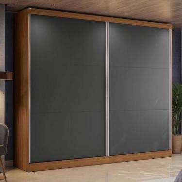 Imagem de Guarda-Roupa Casal Benito 2 Portas 4 Gavetas Flex Canela/Grafite - Kap