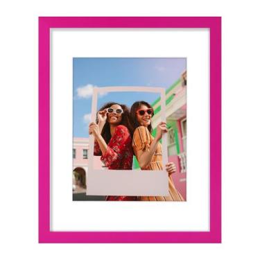 Imagem de Porta-retratos Vittanly 28x36cm rosa vermelha para 20x25cm com tapete