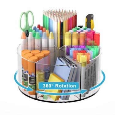 Imagem de Organizador de mesa Wawocs 360 Rotating Acrylic Pen Holder Clear