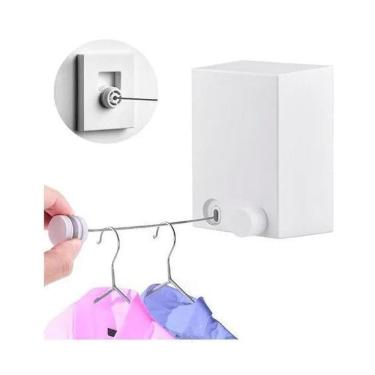 Imagem de Varal De Roupas Retrátil Automático Parede Muro Recolhível