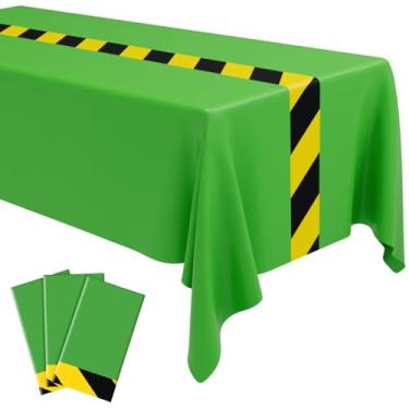 Imagem de Remagr 3 peças de toalhas de mesa de festa de construção, 137 x 272 cm, capas de mesa de aniversário, toalha de mesa de plástico descartável para crianças, meninos, construção, decorações de festa de