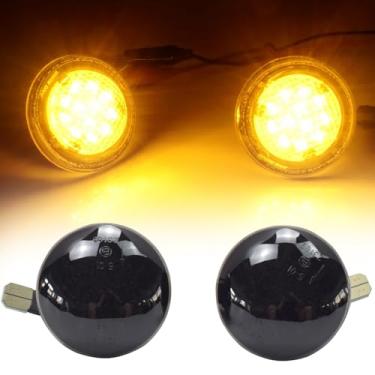 Imagem de Yoegerery 2 lâmpadas indicadoras de seta de luz LED de pisca-pisca dinâmica, compatível com Range Rover L322 2002-2012 XGB500020A (DynamicFullstarBlack)