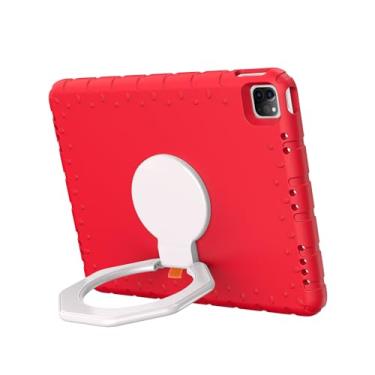 Imagem de E-puhate Capa para iPad Pro 12.9 6ª/5ª/4ª/3ª geração com suporte giratório de 360° e suporte para lápis, capa fofa resistente para iPad Pro 12,9 polegadas 2022/2021/2020/2018, vermelha