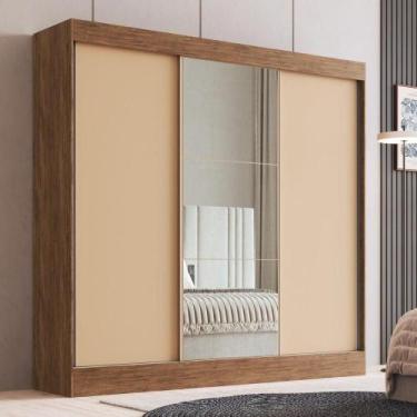 Imagem de Guarda-roupa Casal Com Espelhos 3 Portas De Correr 4 Gavetas Multimóve