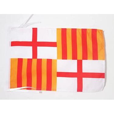 Imagem de Cabos da bandeira da cidade de Barcelona 45.7 cm x 12'' - Catalunha - Bandeiras pequenas de Barcelona 30 x 45 cm - Banner 45.7x30.5 cm - AZ FLAG