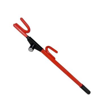 Imagem de Trava da porta traseira do carro, trava de volante, dispositivo antirroubo resistente, trava de carro com trava de volante extensível de 2 chaves