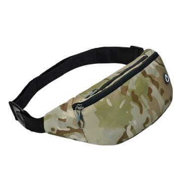Imagem de Pochete para homens e mulheres, bolsa esportiva à prova d'água, bolsa de cinto para viagens, caminhadas, corrida, 1 pacote - camuflagem leve cp, Large