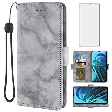 Imagem de Asuwish Capa de telefone para TCL 30XE/30V/4X/20AX/20A/20R/Bremen 5G com protetor de tela e carteira de mármore flip porta-cartões com suporte para celular TLC T601DL 30 XE XE5G V 20 AX R A 6,67