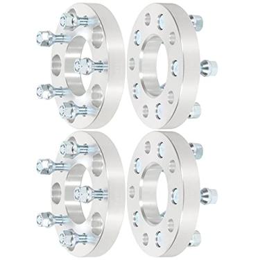 Imagem de ECCPP Pacote com 4 espaçadores de roda de 2,5 cm 5 x 4,75 kit adaptador espaçador de roda com pinos M 12 x 1,5 furo de cubo de 78,3 mm para Roadmaster, Caprice, Impala, Pacifica, Town & Country, Grand