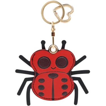 Imagem de MC Fashion Capa de chaveiro de couro PU compatível com AirTag, linda capa de rastreador GPS aranha charmosa chaveiro (vermelho)