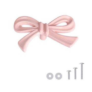 Imagem de CEYMIO Pacote com 8 puxadores de cômoda rosa, alças decorativas grandes para decoração de quarto de meninas e quarto de berçário