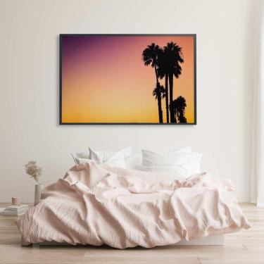 Imagem de Quadro Fim De Tarde Palmeiras 60x40 Cm Vidro Impresso