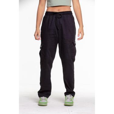 Imagem de Calça Rich Young Cargo Feminina Boca Larga Preta-Feminino