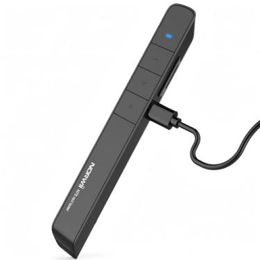 Imagem de Norwii N75 Clicker de apresentação recarregável com ponteiro de luz verde para apresentações, PowerPoint Clicker para controle remoto de apresentação, apresentador sem fio de longo alcance (luz verde)